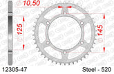 Corona AFAM 12305-47 in acciaio passo 520 YAMAHA MT-03 660 2006  -2013